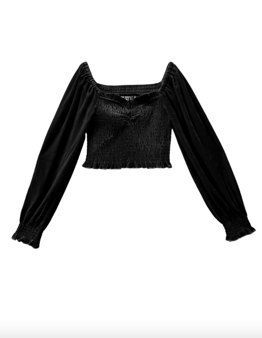 CHLOE TOP IN BLACK VELVET