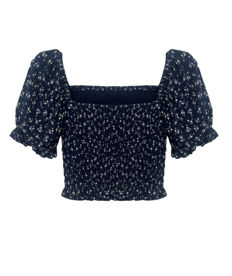 MARLEE TOP IN BLUEBERRY FLORAL